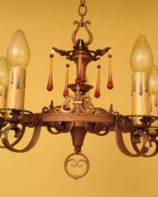 Lovely 1920s polychrome chandelier.